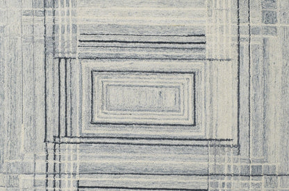 Finite Mosaics, Ethereal Passage Area Rug, Silver & Beige