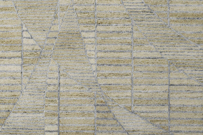Finite Mosaics, Illusion Scrolls Area Rug, Gray & Beige