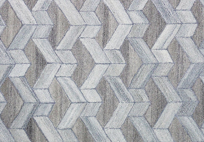 Finite Mosaics, Resilient Progress Area Rug, Blue & Beige