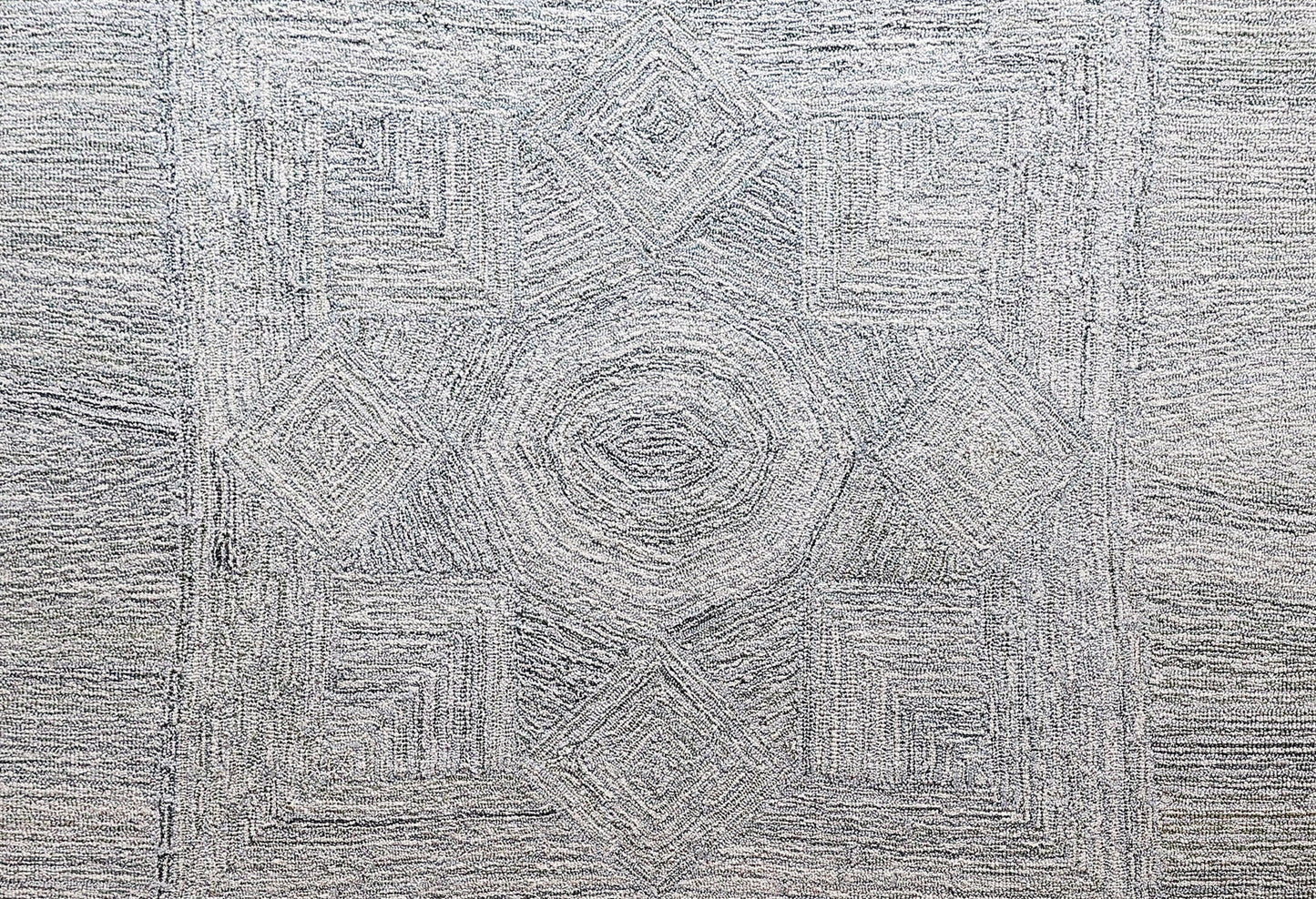 Finite Mosaics, Twilight Portal Area Rug, Silver & Ivory