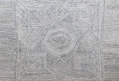 Finite Mosaics, Twilight Portal Area Rug, Silver & Ivory