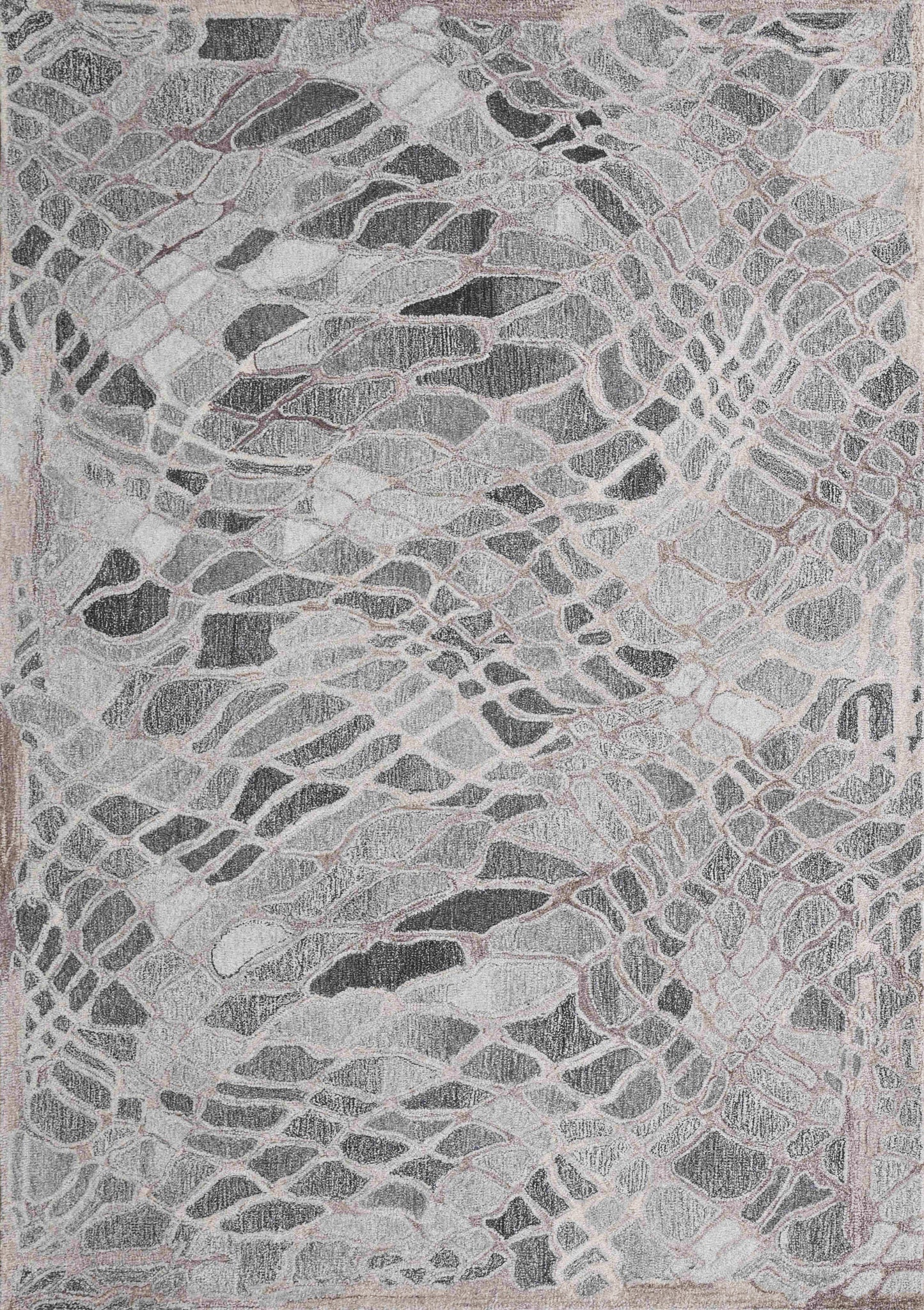 Finite Mosaics, Argent Webscape Area Rug, Gray