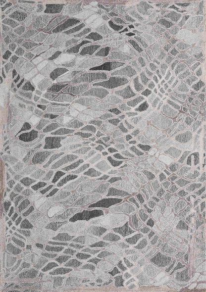 Finite Mosaics, Argent Webscape Area Rug, Gray