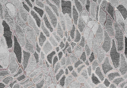 Finite Mosaics, Argent Webscape Area Rug, Gray