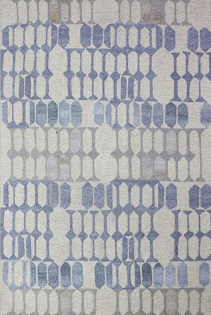 Finite Mosaics, Twilight Prism Area Rug, Beige & Blue