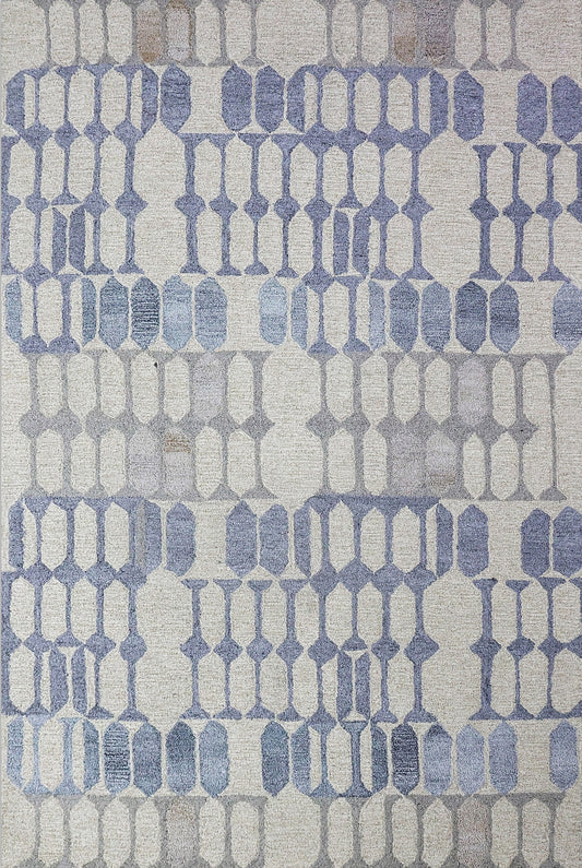 Finite Mosaics, Twilight Prism Area Rug, Beige & Blue