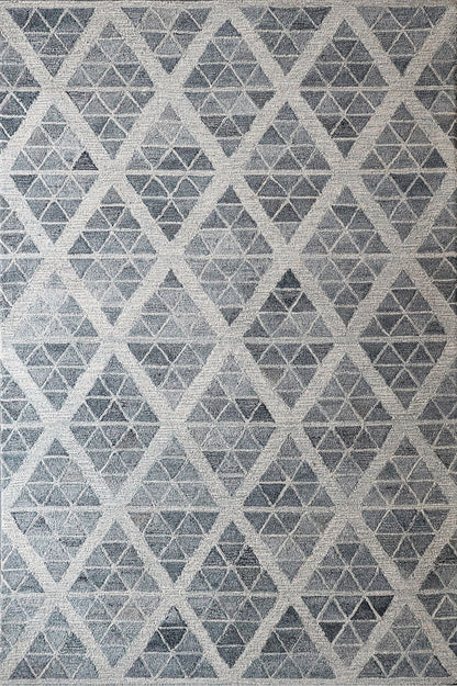 Finite Mosaics, Diamond Kaleidoscope Area Rug, Ivory & Gray