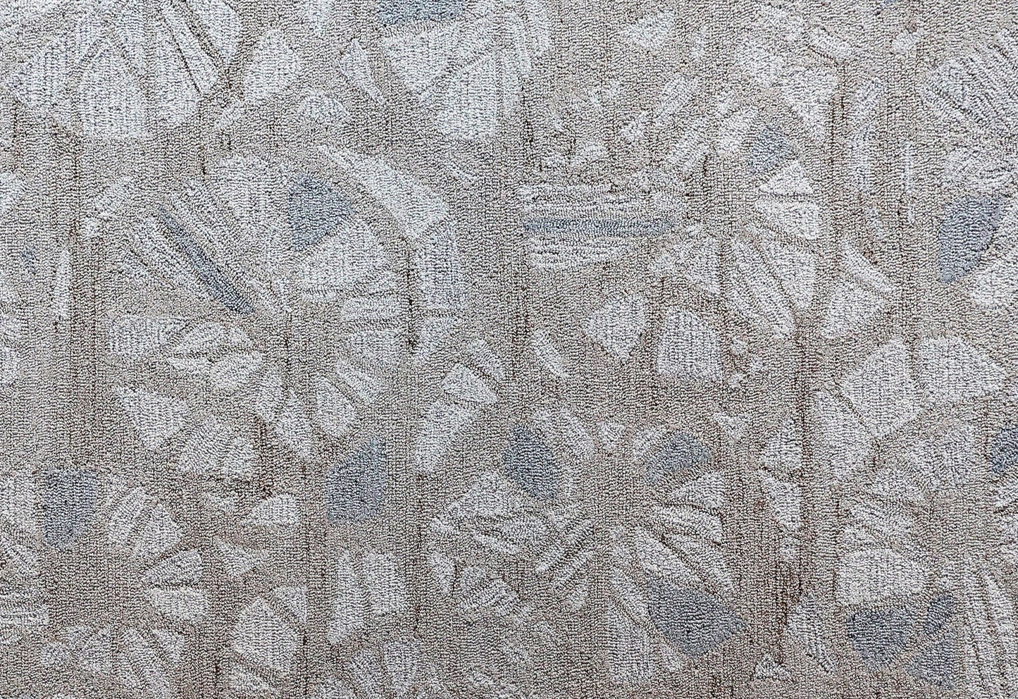 Finite Mosaics, Shattered Blossoms Area Rug, Silver & Beige