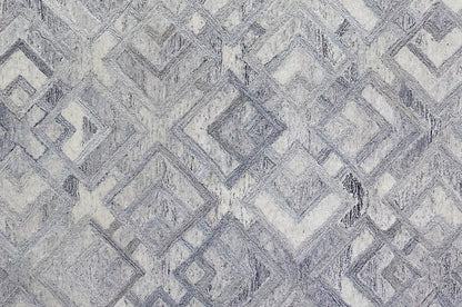 Finite Mosaics, Twilight Temple Area Rug, Silver & Gray