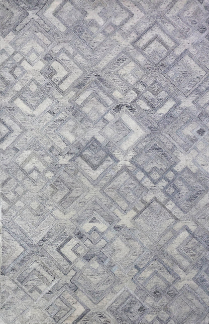 Finite Mosaics, Twilight Temple Area Rug, Silver & Gray