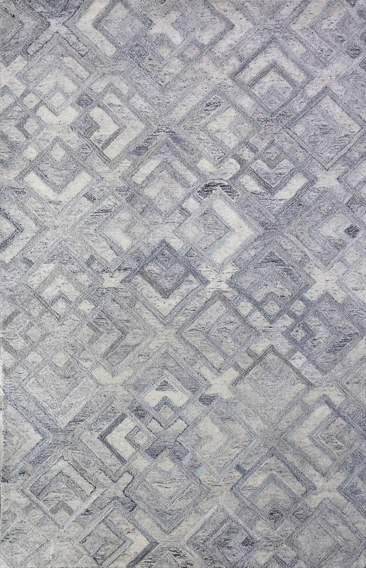 Finite Mosaics, Twilight Temple Area Rug, Silver & Gray