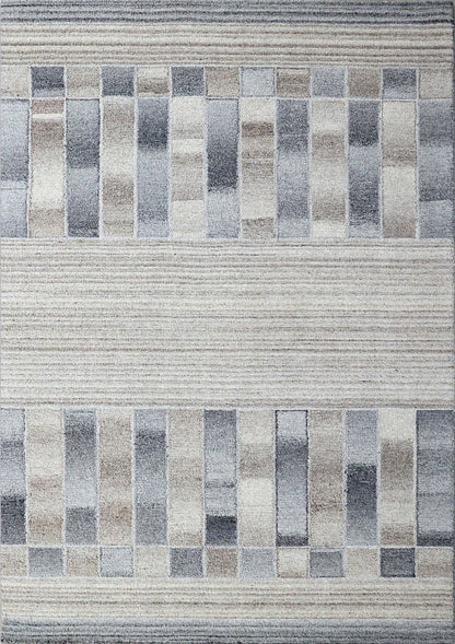 Finite Mosaics, Twilight Synchrony Area Rug, Beige & Gray