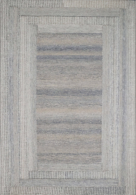 Finite Mosaics, Parallel Portal Area Rug, Ivory & Gray