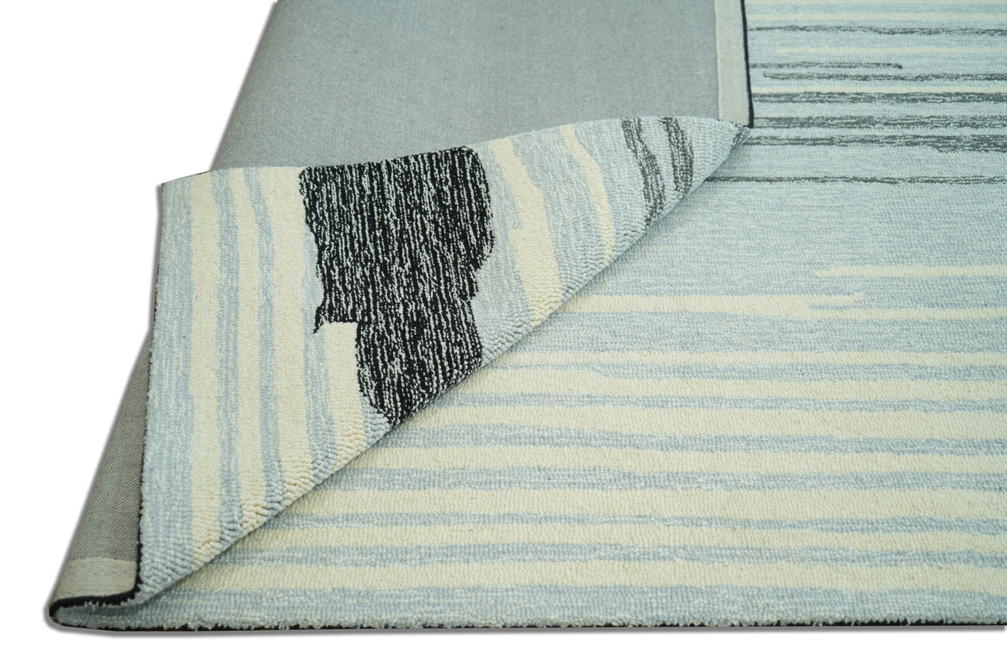 Finite Mosaics, Mysterious Plains Area Rug, Black & Ivory