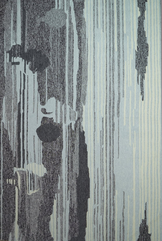Finite Mosaics, Mysterious Plains Area Rug, Black & Ivory