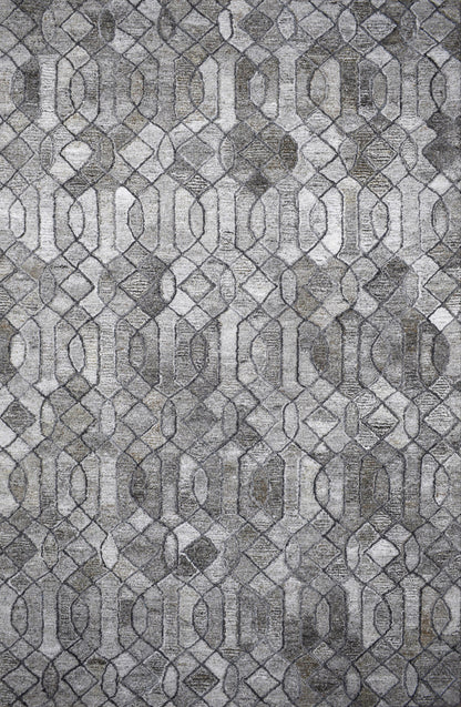 Finite Mosaics, Resonant Frequency Area Rug, Gray & Coffee