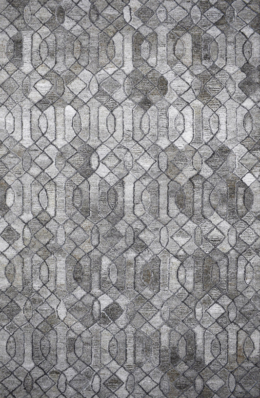 Finite Mosaics, Resonant Frequency Area Rug, Gray & Coffee