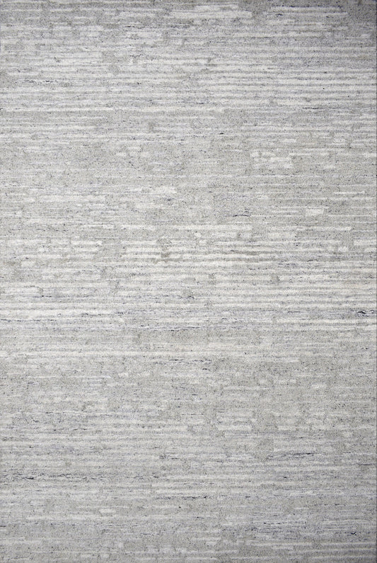 Finite Mosaics, Signal Interference Area Rug, Silver & Ivory