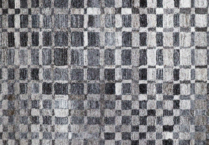 Finite Mosaics, Perspective Shift Area Rug, Silver & Gray