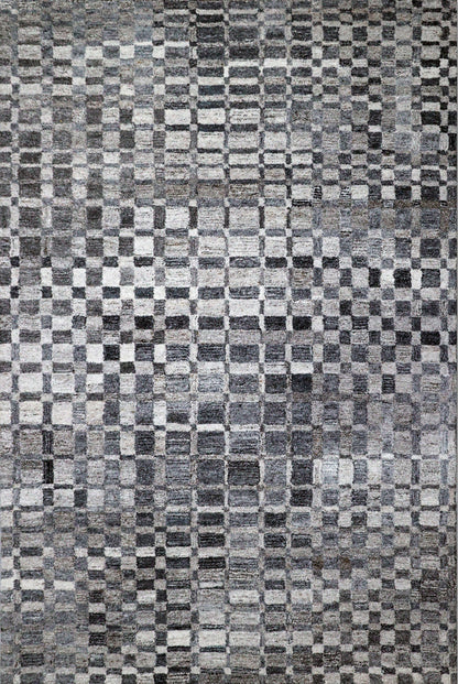Finite Mosaics, Perspective Shift Area Rug, Silver & Gray
