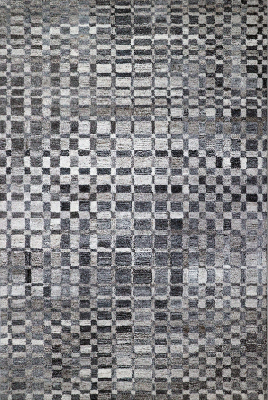 Finite Mosaics, Perspective Shift Area Rug, Silver & Gray