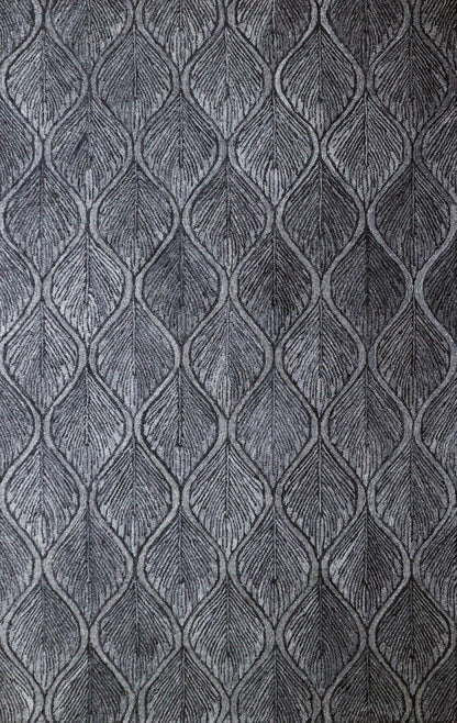 Finite Mosaics, Dragonhide Area Rug, Silver & Charcoal