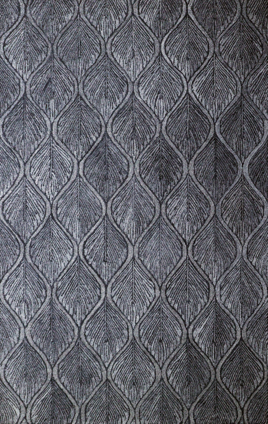 Finite Mosaics, Dragonhide Area Rug, Silver & Charcoal