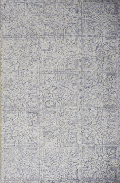 Finite Mosaics, Synaptic Bloom Area Rug, Gray & Beige