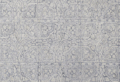 Finite Mosaics, Synaptic Bloom Area Rug, Gray & Beige