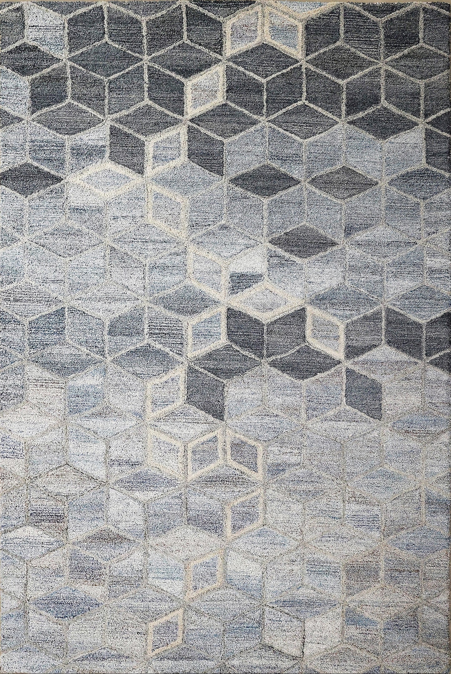 Finite Mosaics, Nocturnal Starlight Area Rug, Silver & Gray