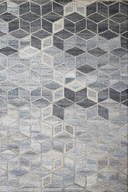 Finite Mosaics, Nocturnal Starlight Area Rug, Silver & Gray