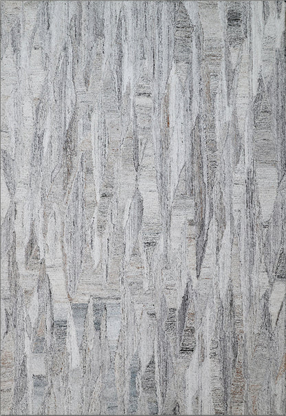 Finite Mosaics, Prismatic Fissures Area Rug, Gray & Beige