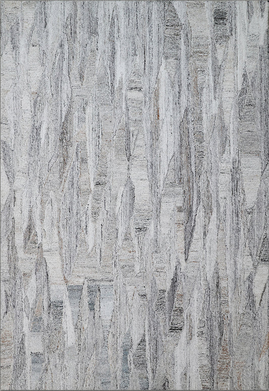 Finite Mosaics, Prismatic Fissures Area Rug, Gray & Beige