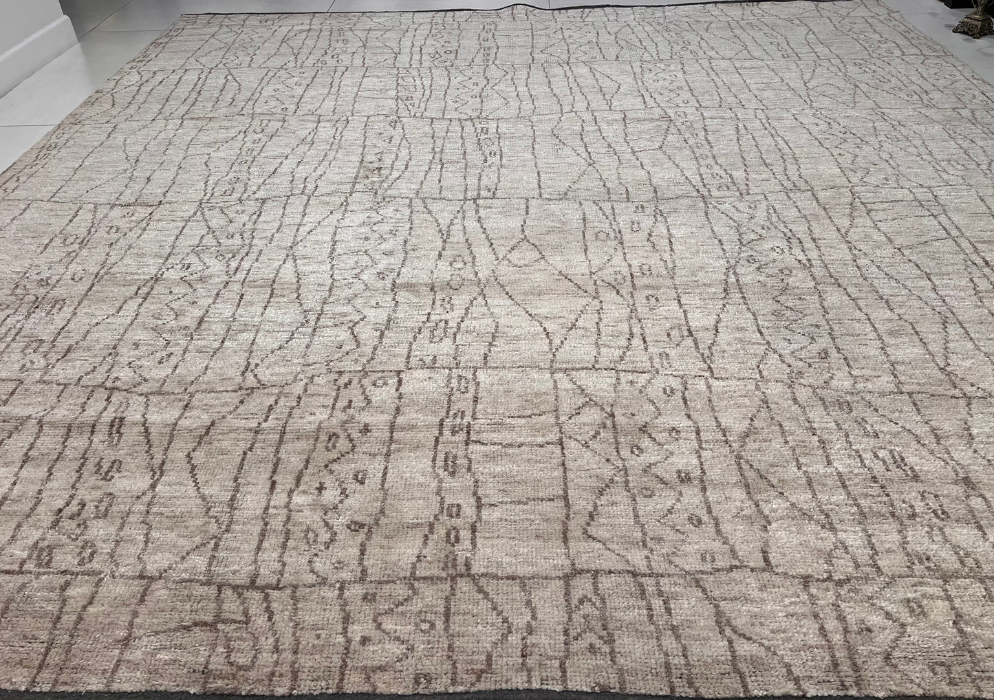 Finite Mosaics, Cryptic Enigma Area Rug, Ivory & Beige