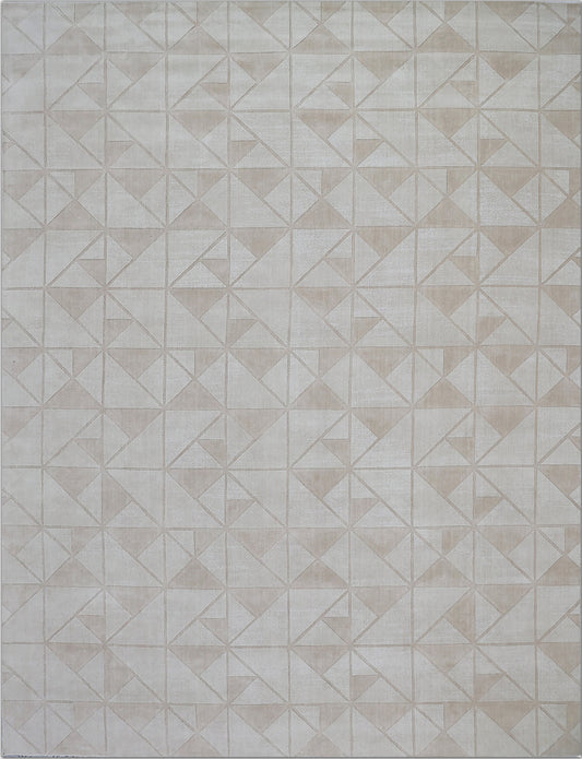 Finite Mosaics, Delta Wave Area Rug, Beige