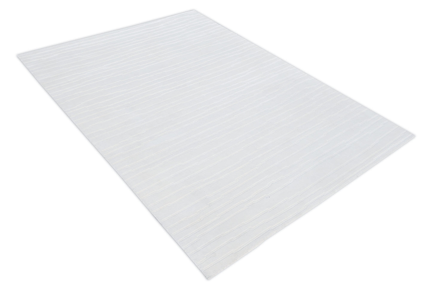 Finite Mosaics, Diverging Stripes Area Rug, White