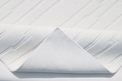 Finite Mosaics, Diverging Stripes Area Rug, White