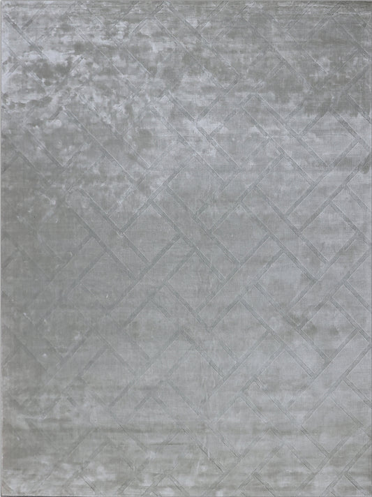 Finite Mosaics, Lattice Area Rug, Gray & Silver