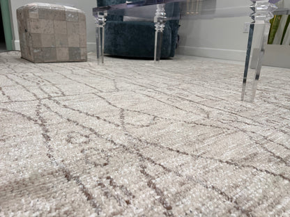 Finite Mosaics, Cryptic Enigma Area Rug, Ivory & Beige