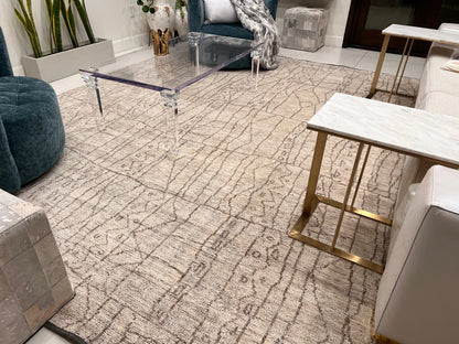 Finite Mosaics, Cryptic Enigma Area Rug, Ivory & Beige