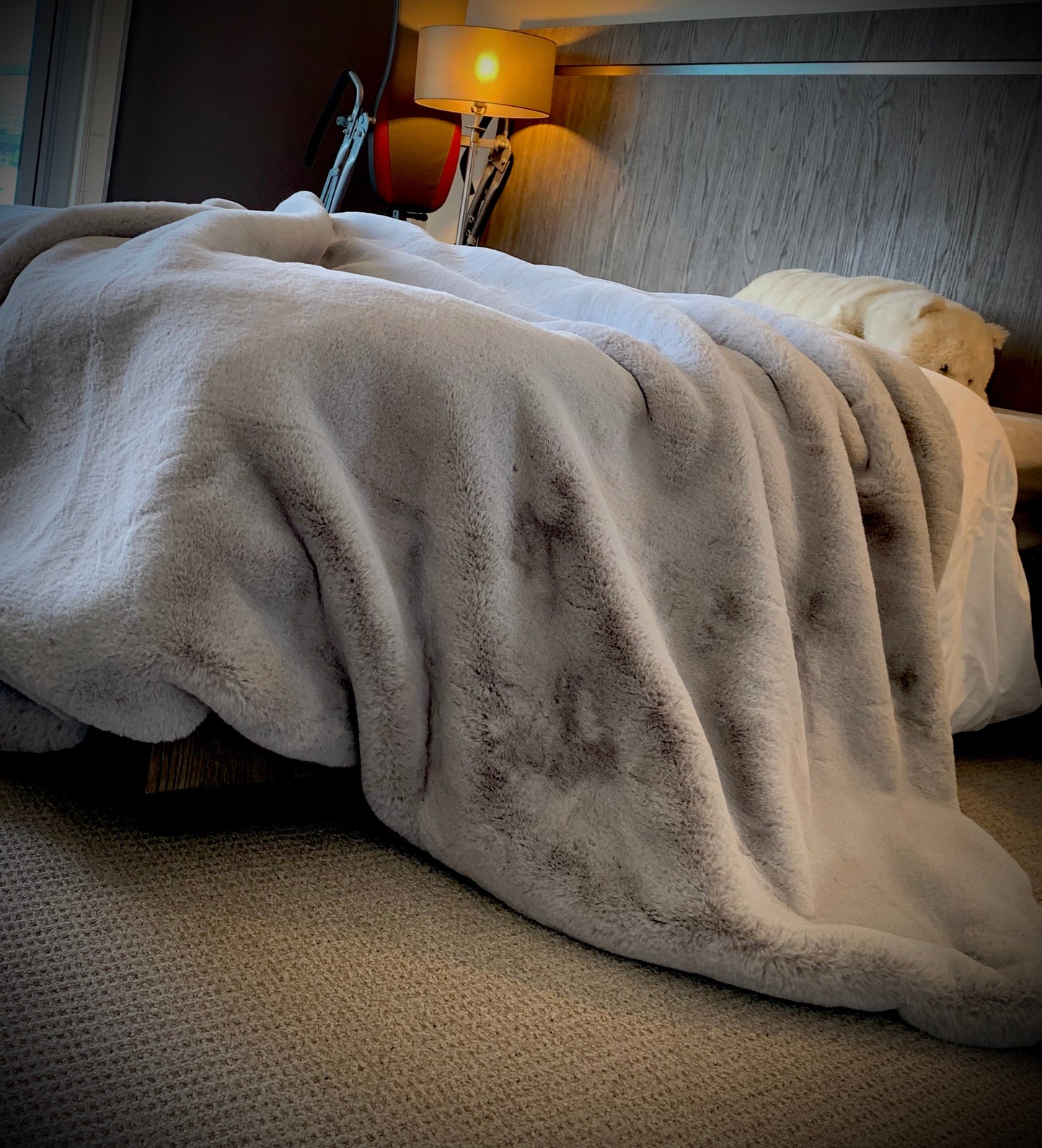 Luxury Faux Chinchilla Fur Throw Blanket, Assorted Colors
