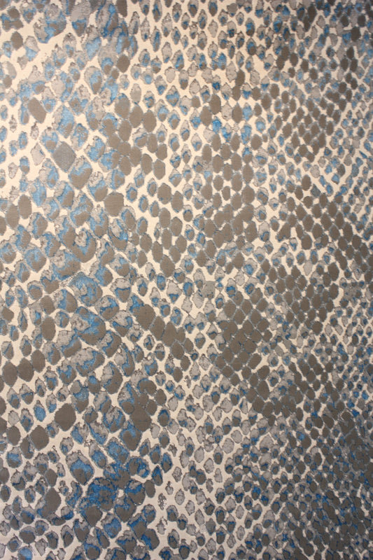 Maximus Icy Scales Indoor | Outdoor Area Rug, Blue & Platinum