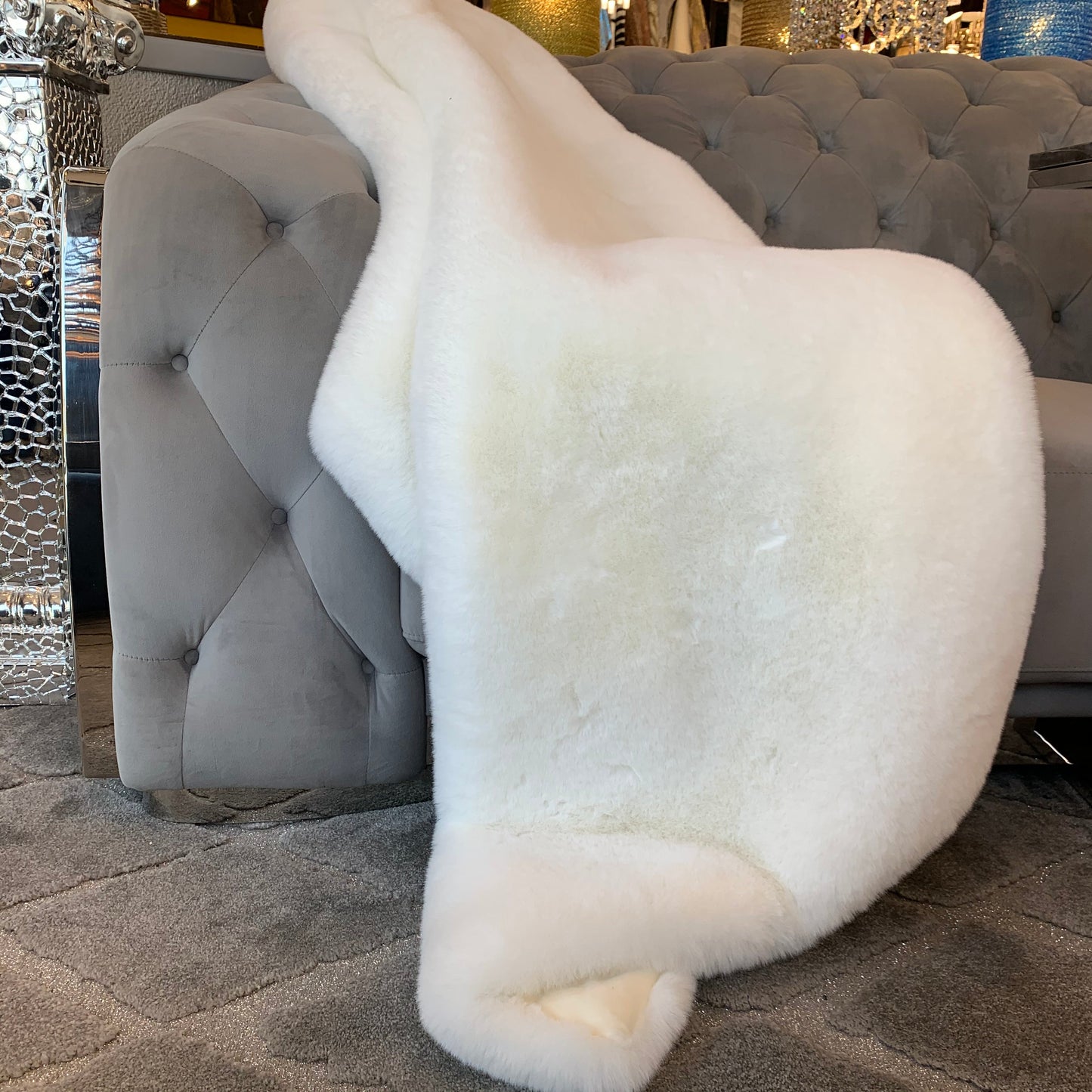 Luxury Faux Chinchilla Fur Throw Blanket, Assorted Colors