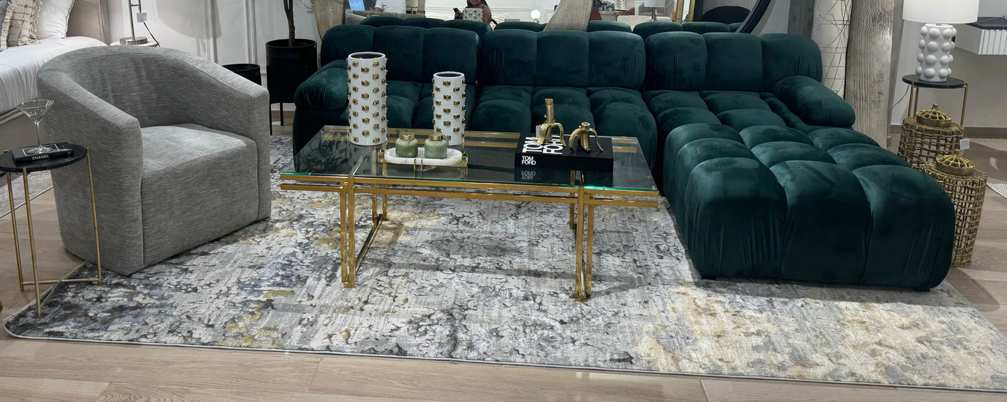 Devo Memories Area Rug, Platinum & Earth