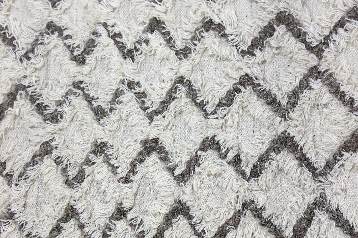 Finite Mosaics, Warped Weave Area Rug, Ivory & Brown