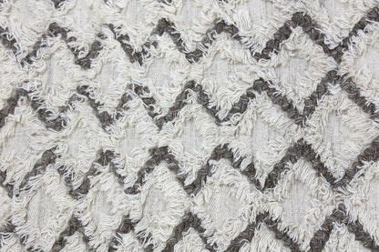 Finite Mosaics, Warped Weave Area Rug, Ivory & Brown