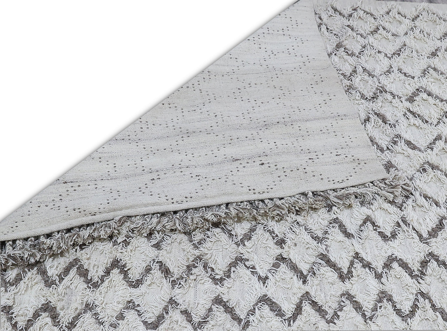 Finite Mosaics, Warped Weave Area Rug, Ivory & Brown