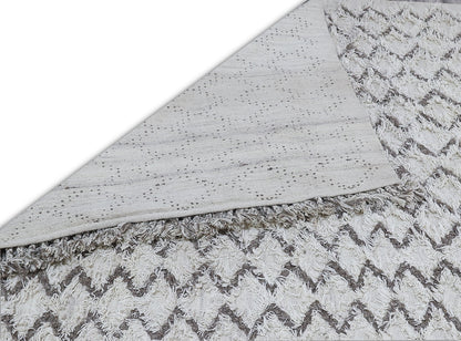 Finite Mosaics, Warped Weave Area Rug, Ivory & Brown