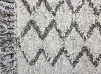 Finite Mosaics, Warped Weave Area Rug, Ivory & Brown