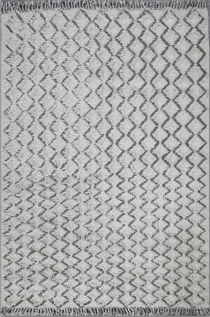 Finite Mosaics, Warped Weave Area Rug, Ivory & Brown
